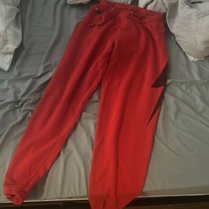 Aviator nation red lightning bolt joggers